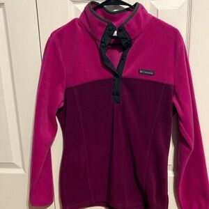 Columbia Magenta and Plum Fleece Pullover